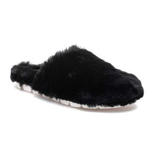 J/Slides Scarlett Faux Fur Slipper Black Size 6M